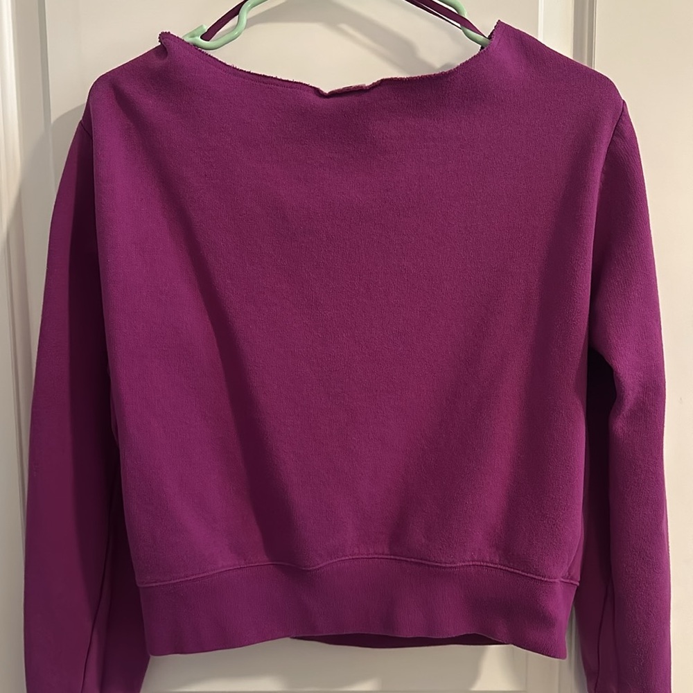 PINK Cropped Purple Sweatshirt - Picture 5 of 5